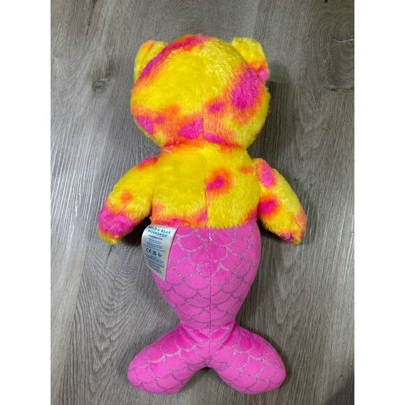 Build-A-Bear Mer-Cat Plush‎ 16" Pink Tie-Dye Shimmering Tail Mermaid Cat - Picture 8 of 12